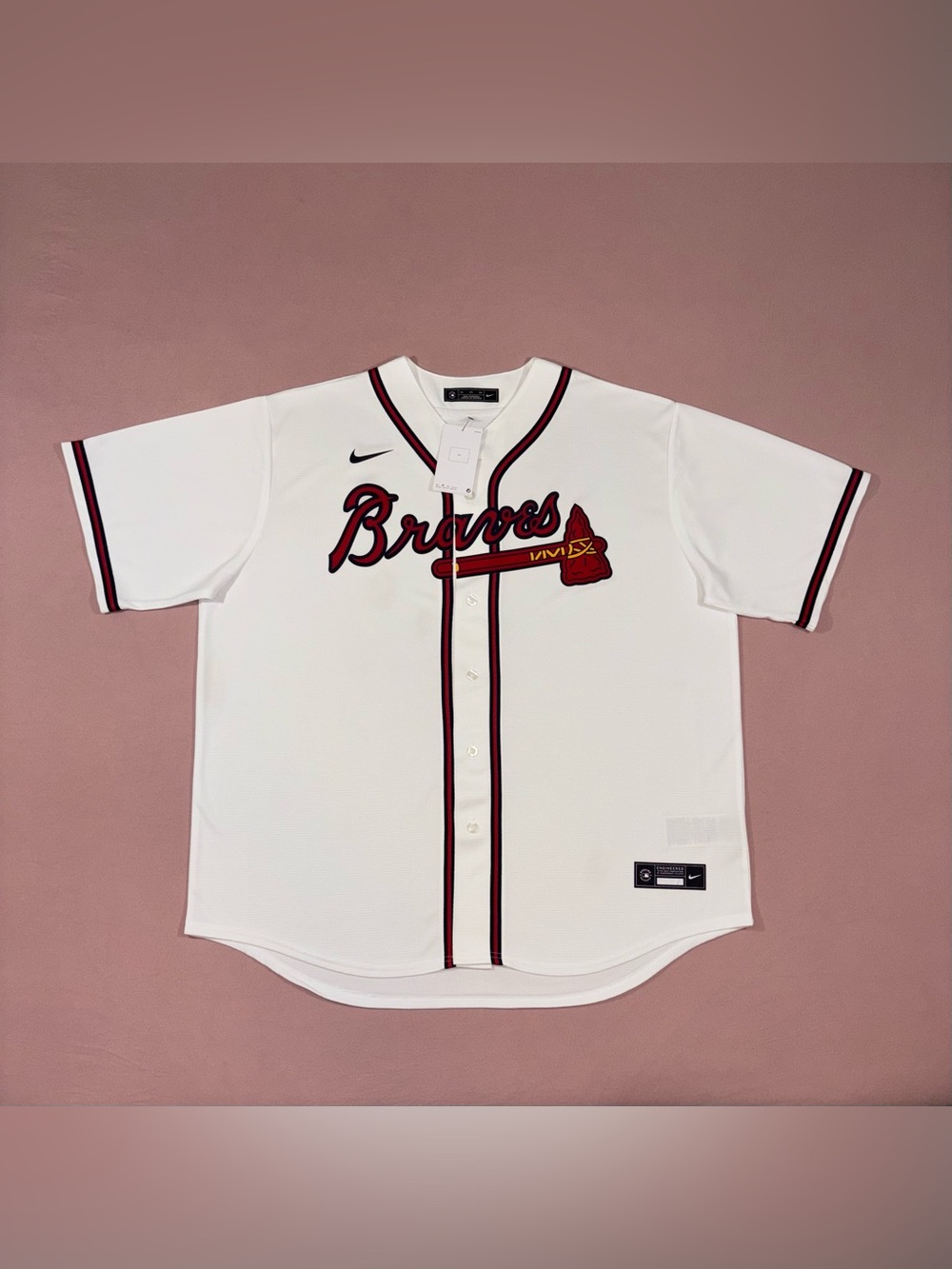 Men’s Nike Atlanta Braves MLB Jersey White Size 2XL
